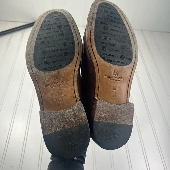 Bruno Magli Positano POSITANO Brown Slip On Penny Loafers Men’s Size 10 - Picture 4 of 10